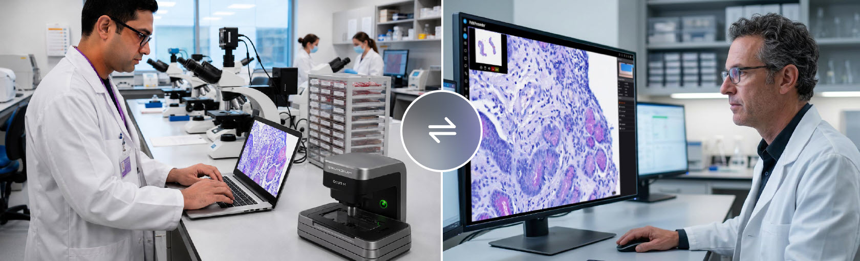 A referring pathologist sending a case for a remote second opinion